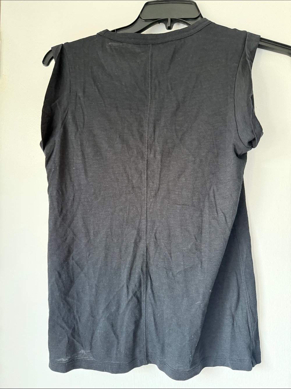 Banana Republic Black Sleeveless Tank Top Malibu tee shirt roll sleeve slub - Picture 4 of 8